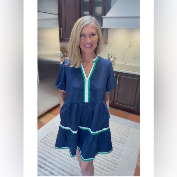 NWT NAVY BLUE BABYDOLL DRESS-S - Picture 4 of 14